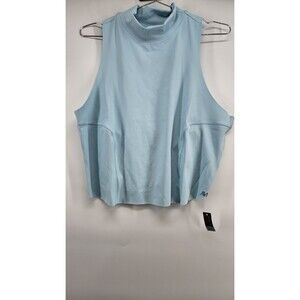 NWT Adore Me Womens 2X Blue Awaken Reflective Athletic Top Mock Neck